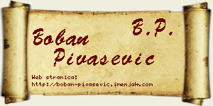 Boban Pivašević vizit kartica